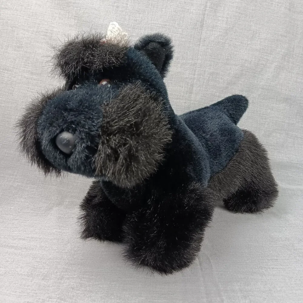 Dan-dee Black Scottish Terrier Dog Standing Realistic Puppy Plush Stuffed Animal